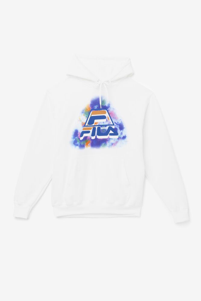 Fila Hoodie Dracen Tie Dye Mens White - India RFJ-408316